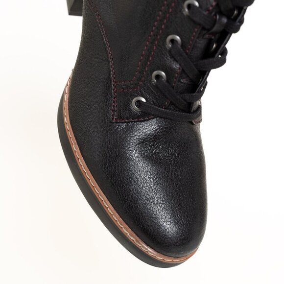 Naturalizer Leather Boot Ankle Lace Up Callie Black NEW - Picture 8 of 15